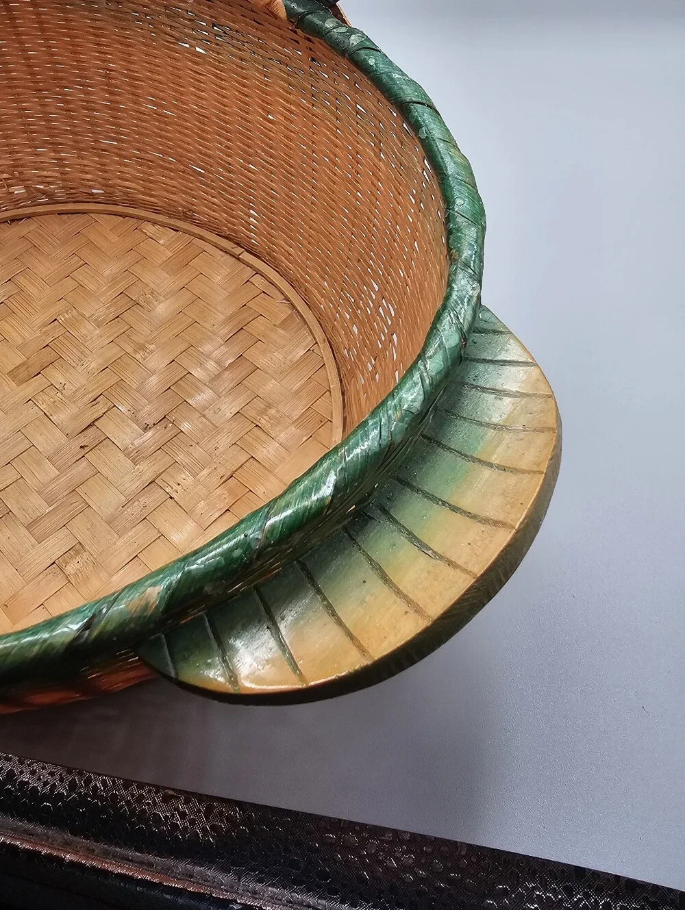 MCM Zhejiang Duck Large Basket Handwoven China Mallard Vintage 60s Wicker Bamboo